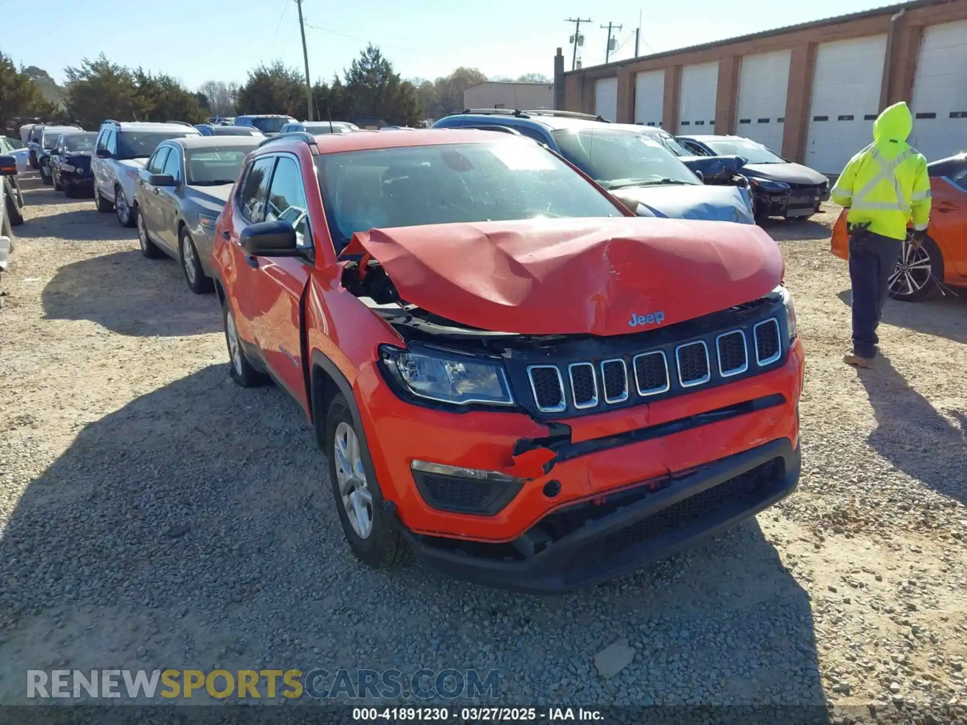 1 Photograph of a damaged car 3C4NJCAB0KT820086 JEEP COMPASS 2019
