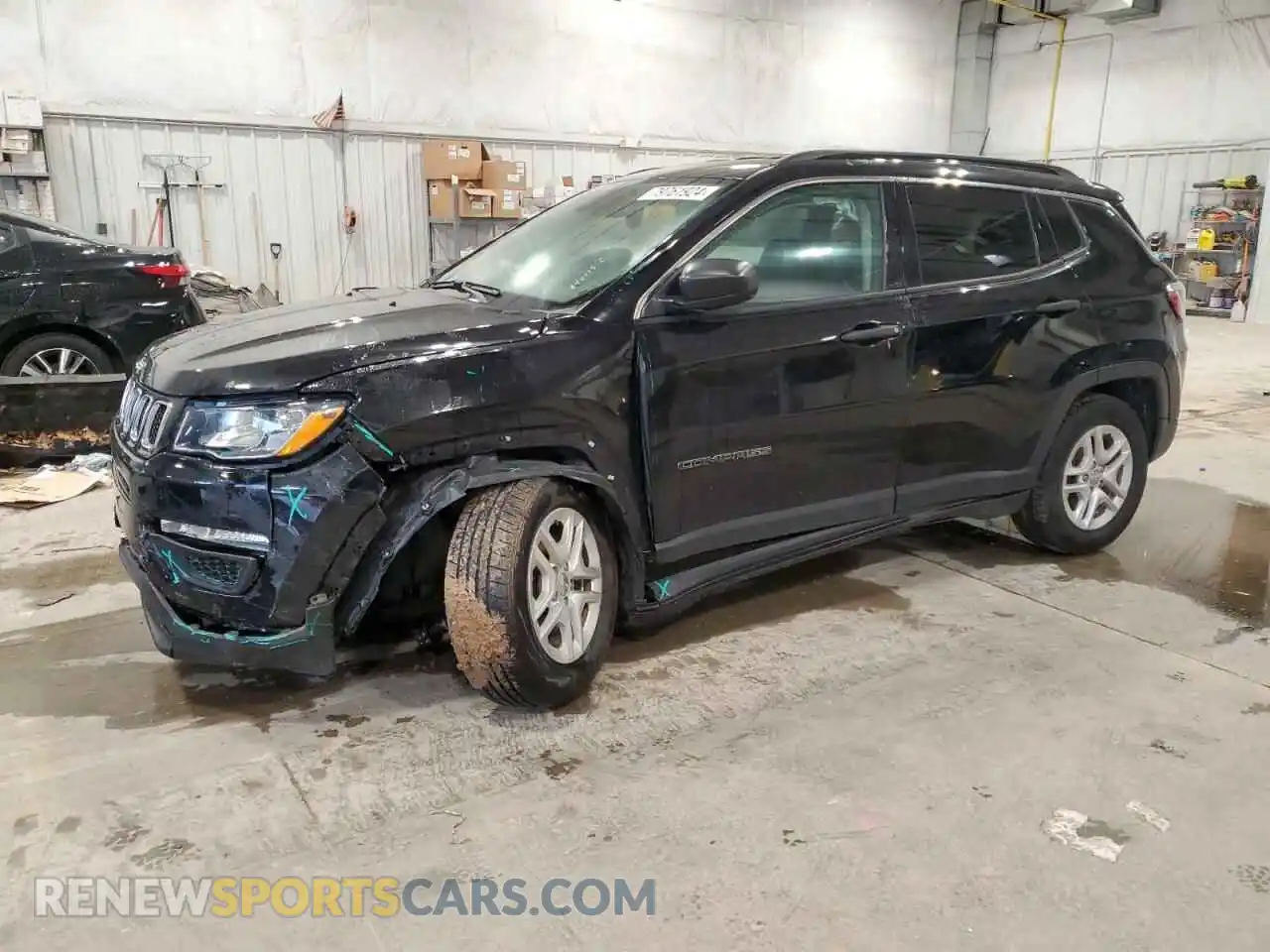 1 Photograph of a damaged car 3C4NJCAB2KT840615 JEEP COMPASS 2019