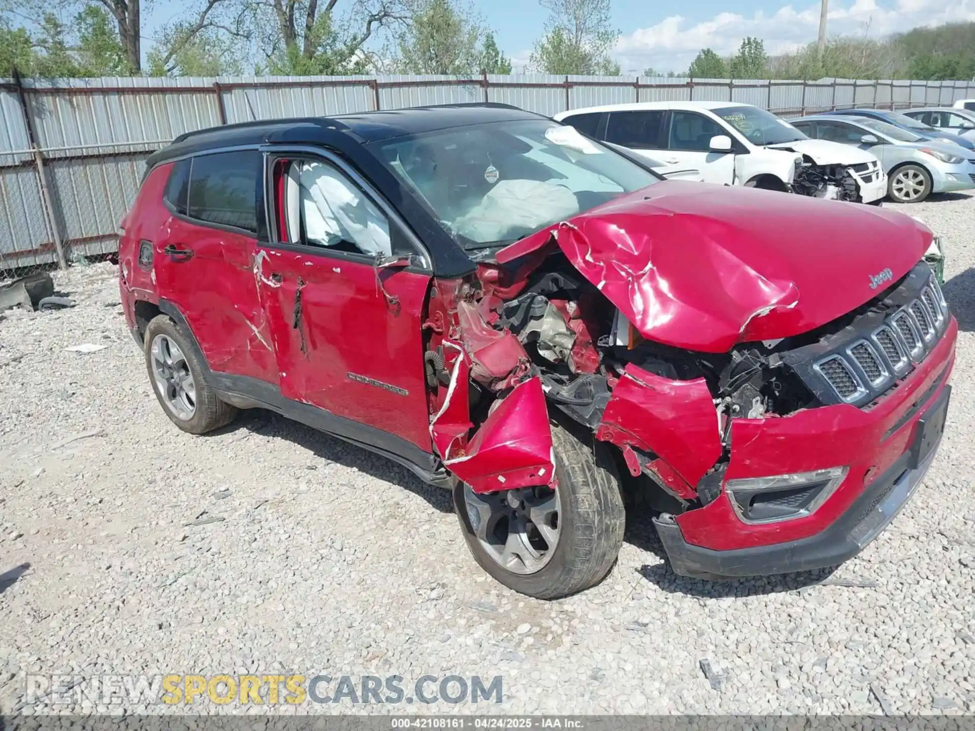 1 Photograph of a damaged car 3C4NJDCB7KT596110 JEEP COMPASS 2019