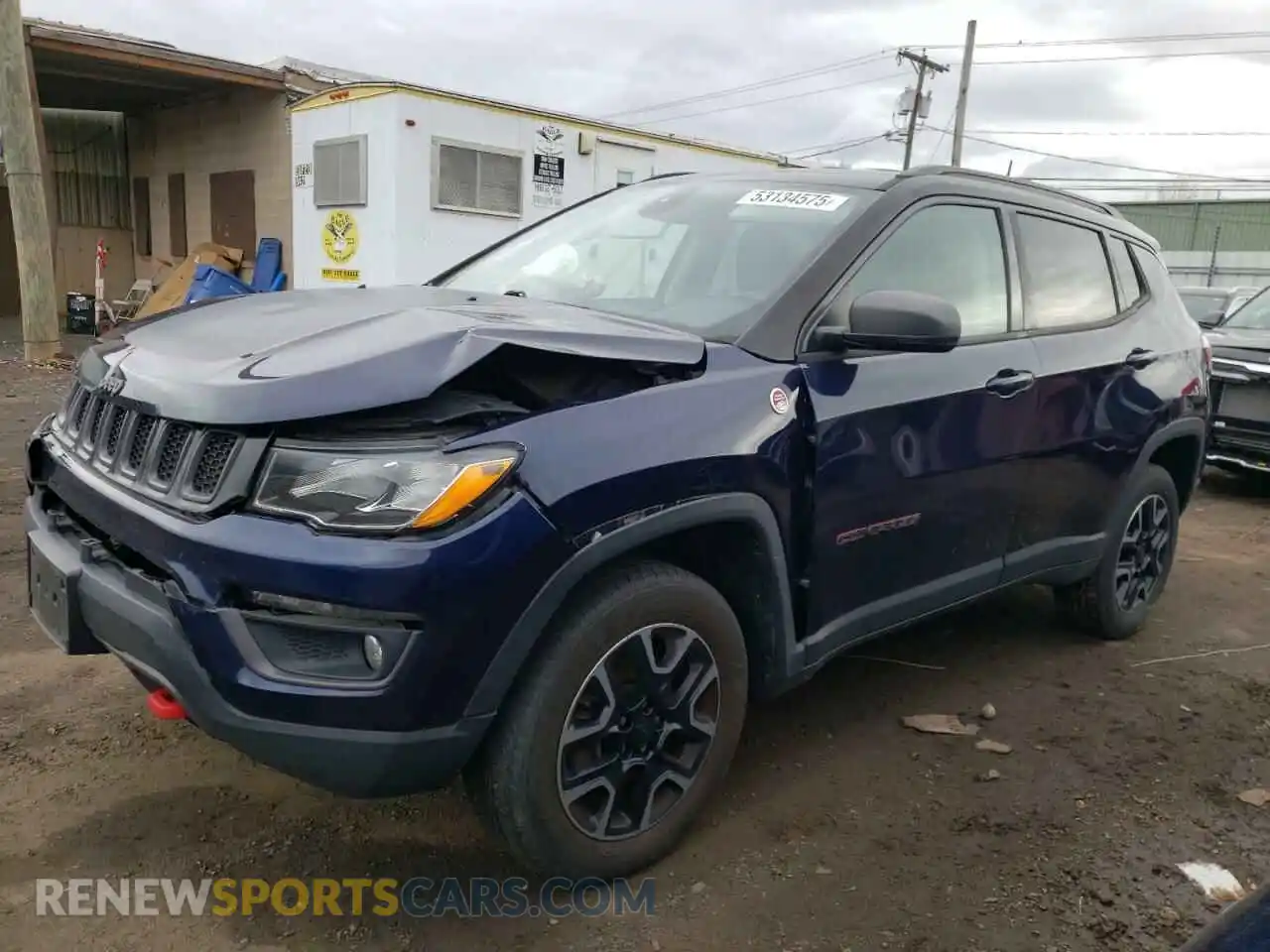 1 Photograph of a damaged car 3C4NJDDB2KT597762 JEEP COMPASS 2019