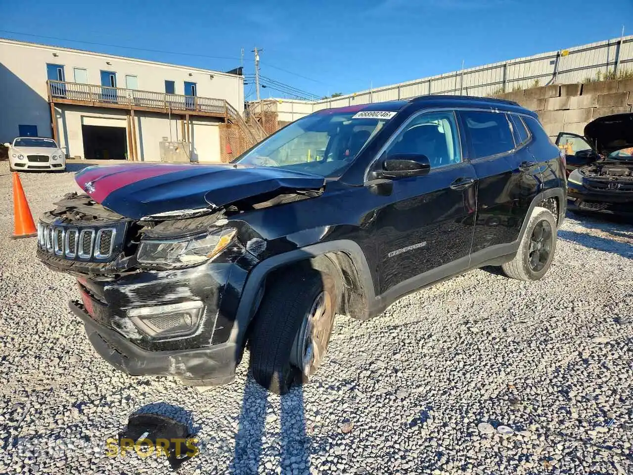 1 Photograph of a damaged car 3C4NJDBB7MT601598 JEEP COMPASS 2021