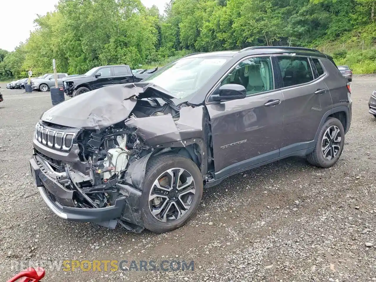 1 Photograph of a damaged car 3C4NJDCB7NT225971 JEEP COMPASS 2022