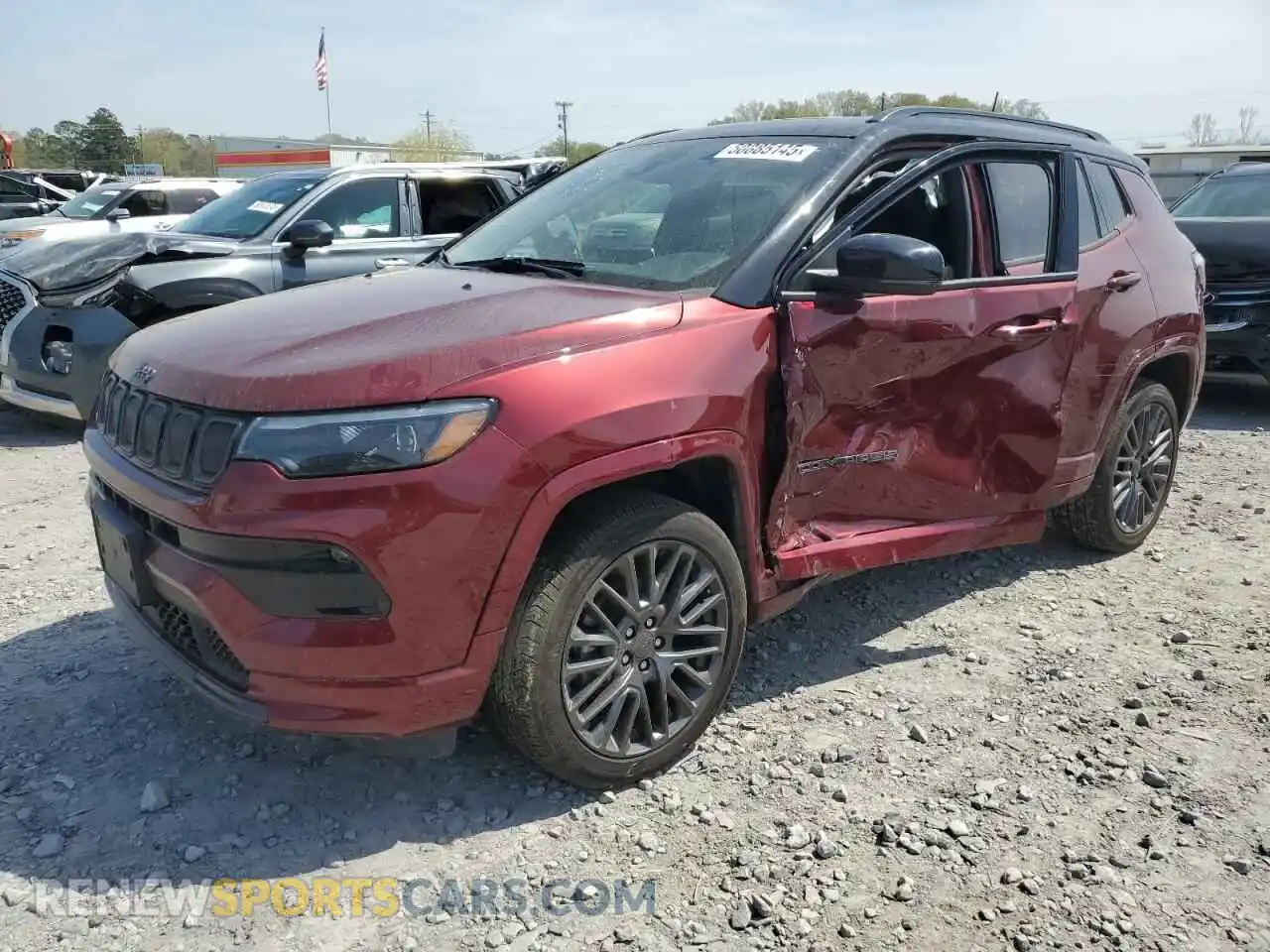 1 Photograph of a damaged car 3C4NJDCB9NT193623 JEEP COMPASS 2022