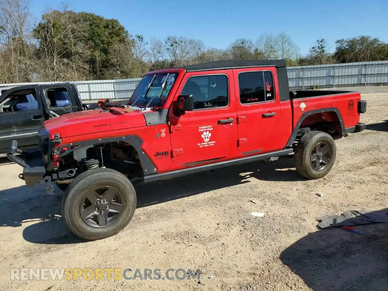 1 Photograph of a damaged car 1C6HJTAG3LL142334 JEEP GLADIATOR 2020