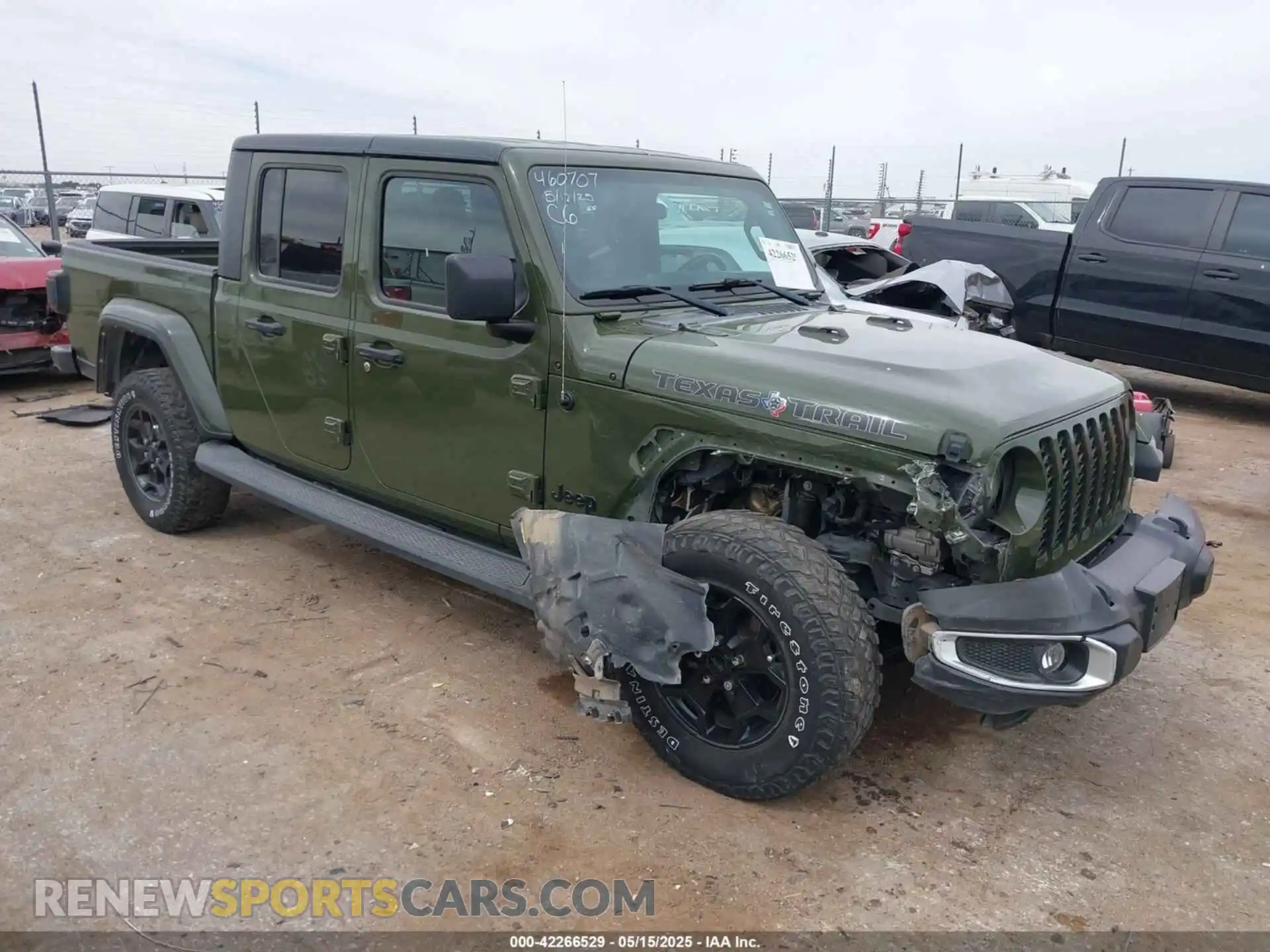 1 Photograph of a damaged car 1C6HJTAG3ML597461 JEEP GLADIATOR 2021