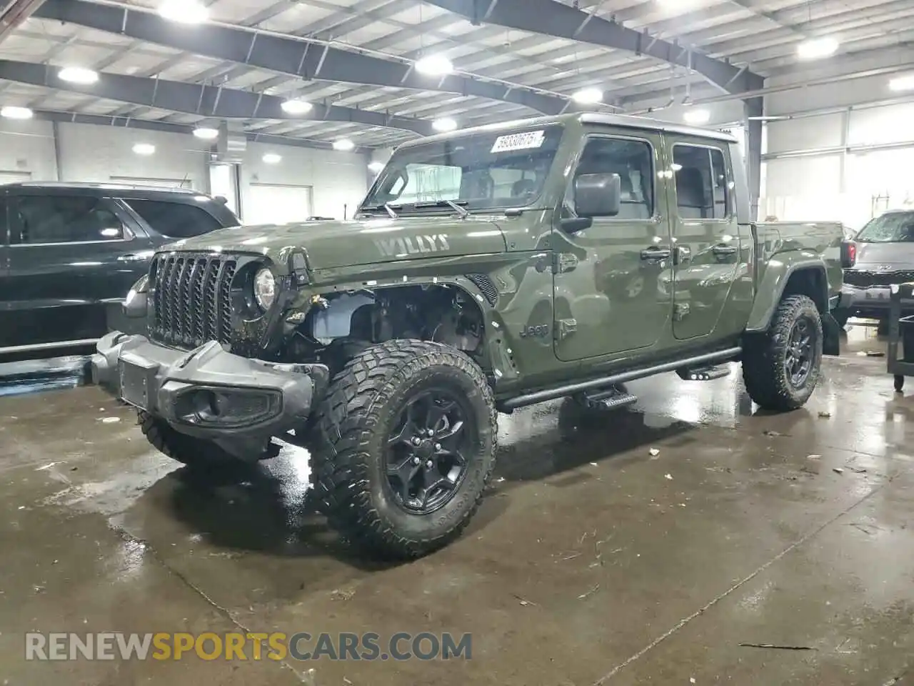 1 Photograph of a damaged car 1C6HJTAG4ML615353 JEEP GLADIATOR 2021