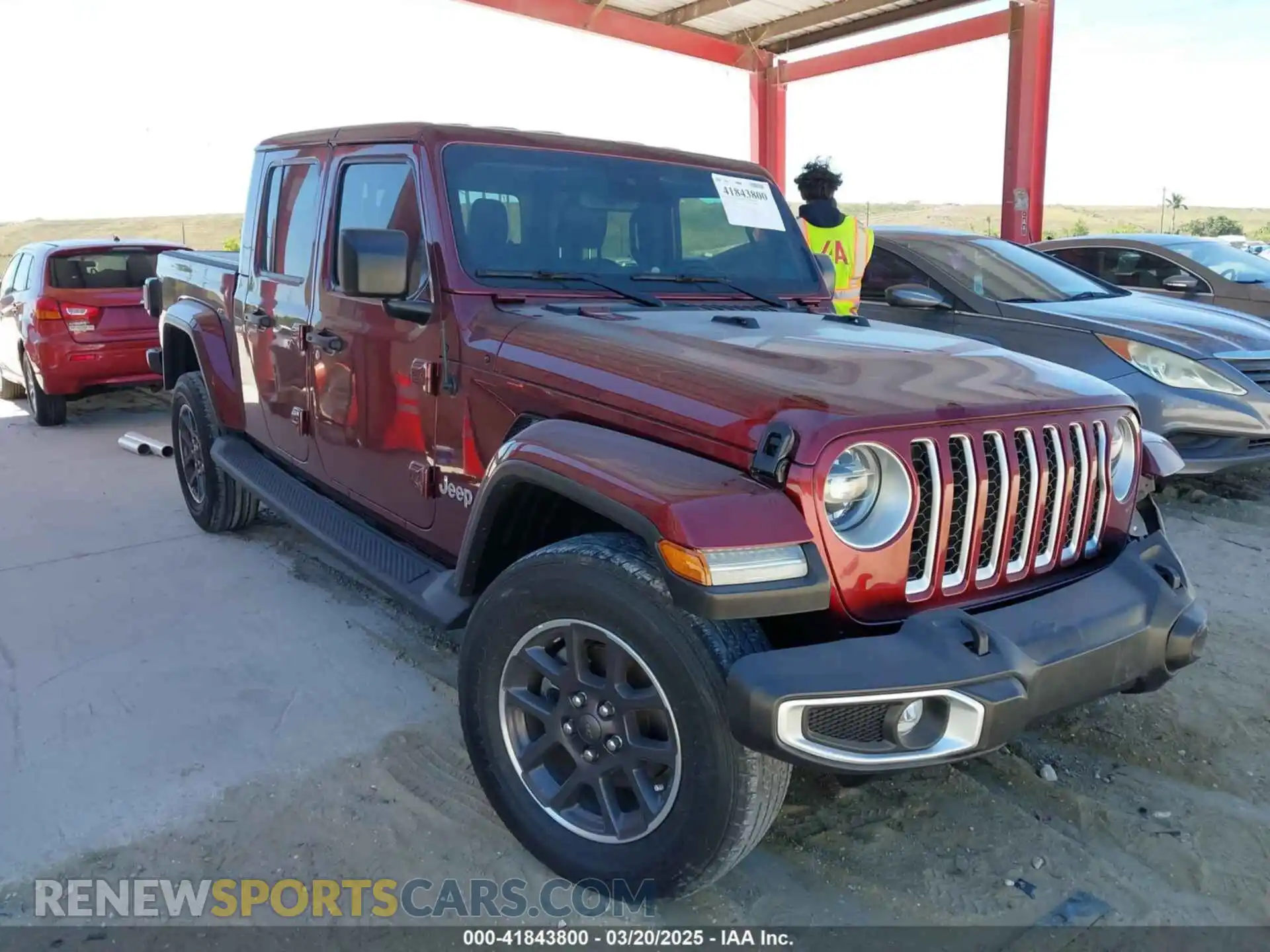 1 Photograph of a damaged car 1C6HJTFGXML553983 JEEP GLADIATOR 2021