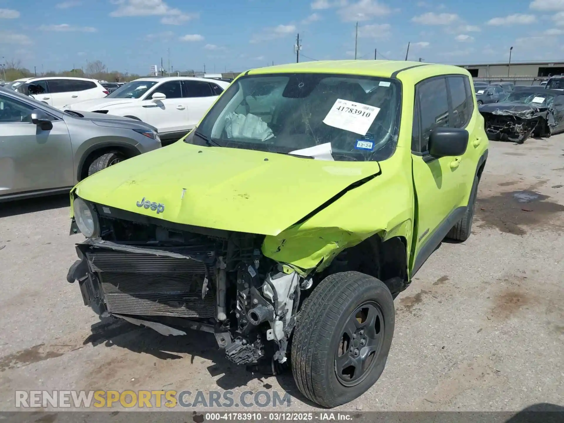 2 Photograph of a damaged car ZACNJBAB0KPJ74109 JEEP RENEGADE 2019