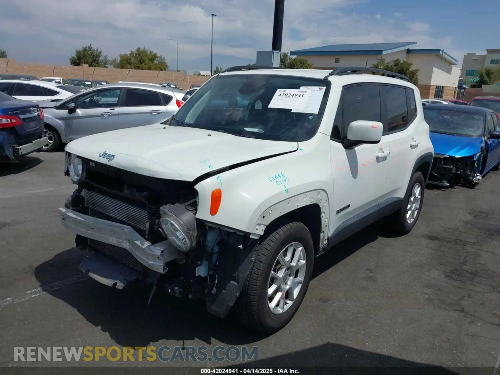 2 Photograph of a damaged car ZACNJBBB2LPL27007 JEEP RENEGADE 2020