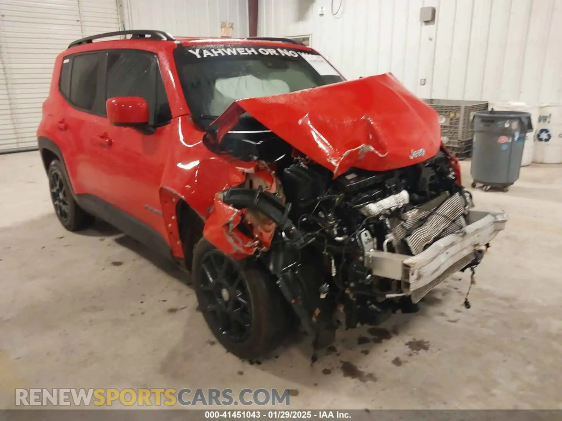 1 Photograph of a damaged car ZACNJCBB0MPM36606 JEEP RENEGADE 2021