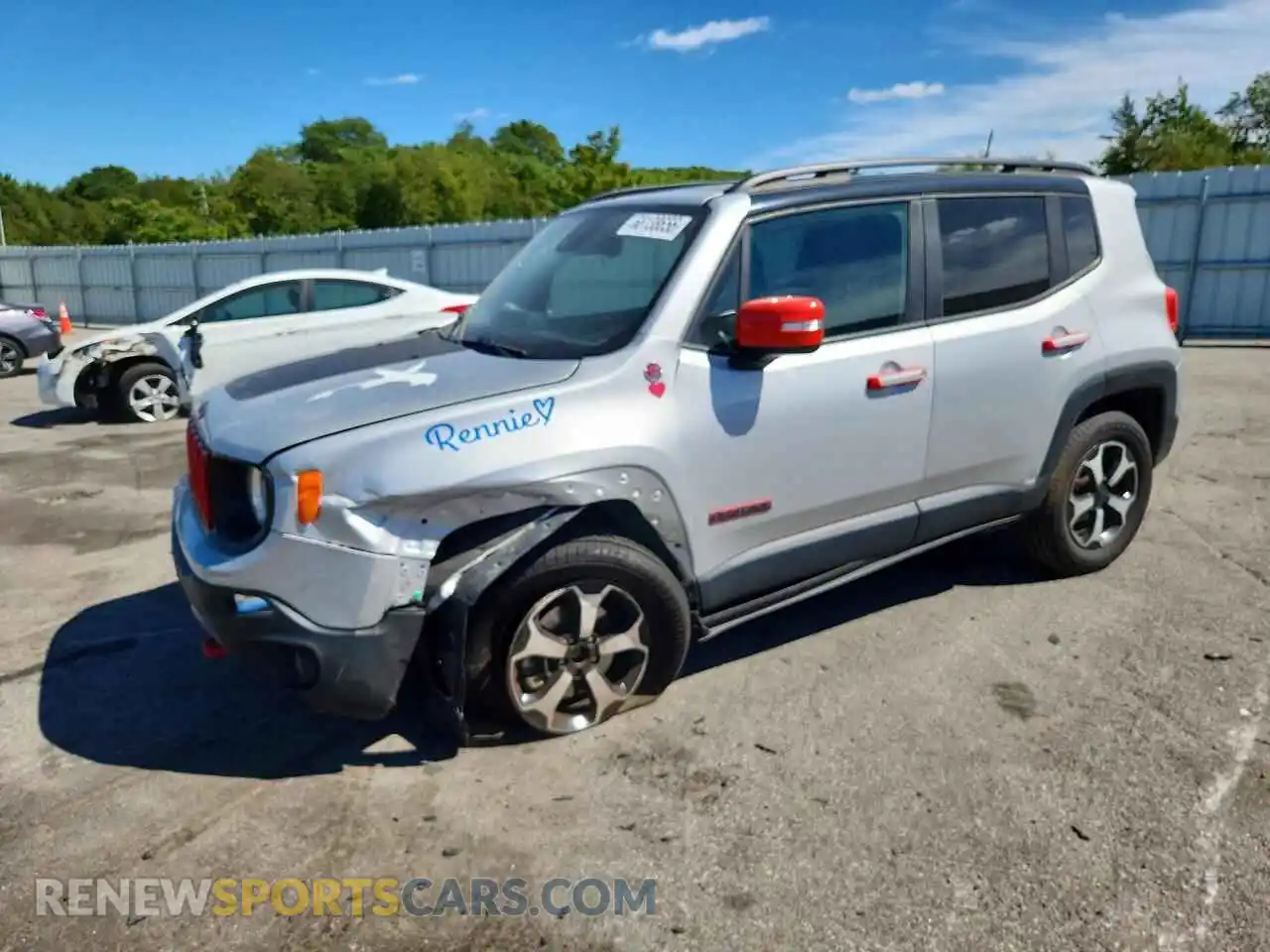1 Photograph of a damaged car ZACNJDC14MPM68759 JEEP RENEGADE 2021