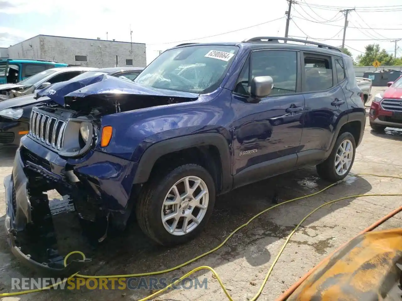 1 Photograph of a damaged car ZACNJDD15MPM95063 JEEP RENEGADE 2021