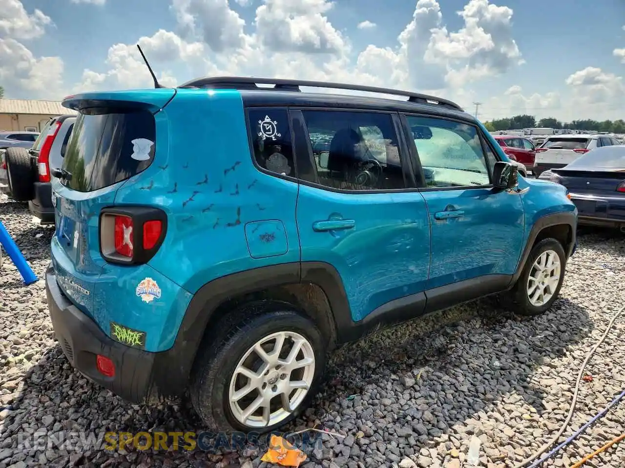 3 Photograph of a damaged car ZACNJDD18MPM32104 JEEP RENEGADE 2021