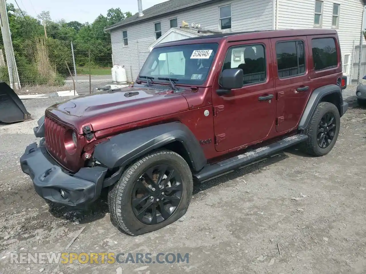 1 fotografías del automóvil dañado 1C4HJXDGXMW785601 JEEP WRANGLER 2021