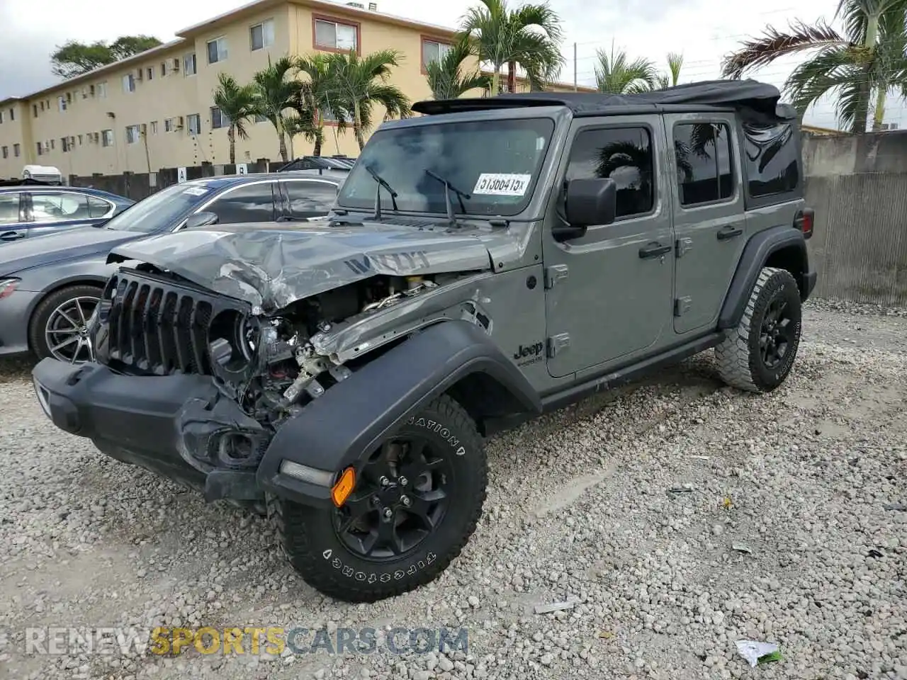 1 Photograph of a damaged car 1C4HJXDM6MW628041 JEEP WRANGLER 2021