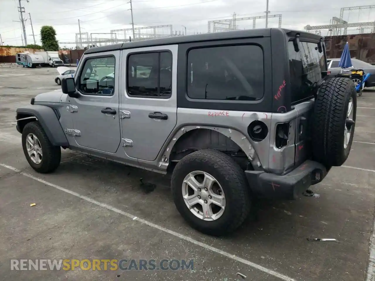 2 Photograph of a damaged car 1C4HJXDN2MW515423 JEEP WRANGLER 2021