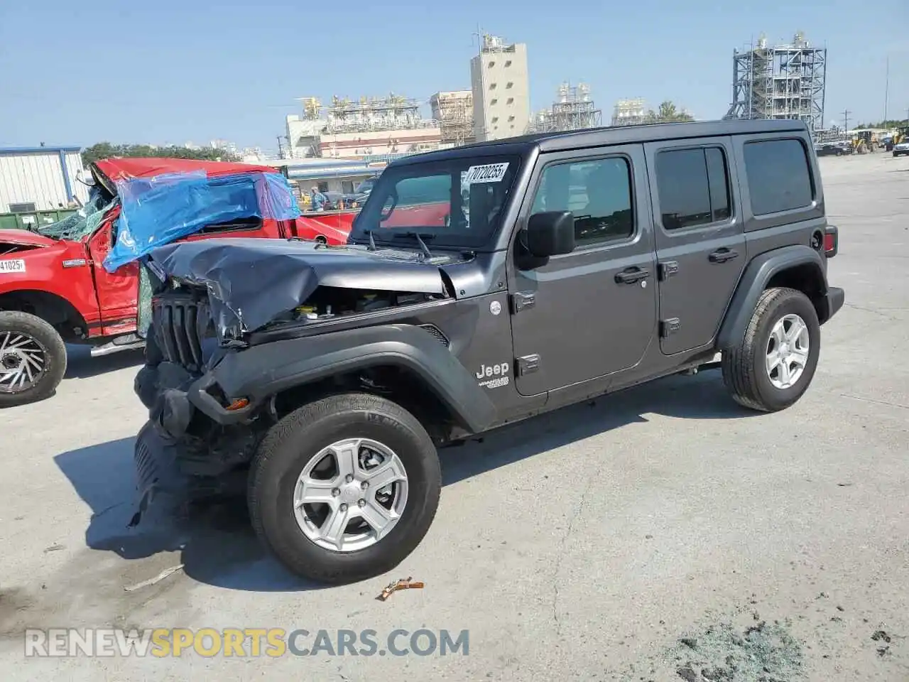 1 Photograph of a damaged car 1C4HJXDN5MW515187 JEEP WRANGLER 2021