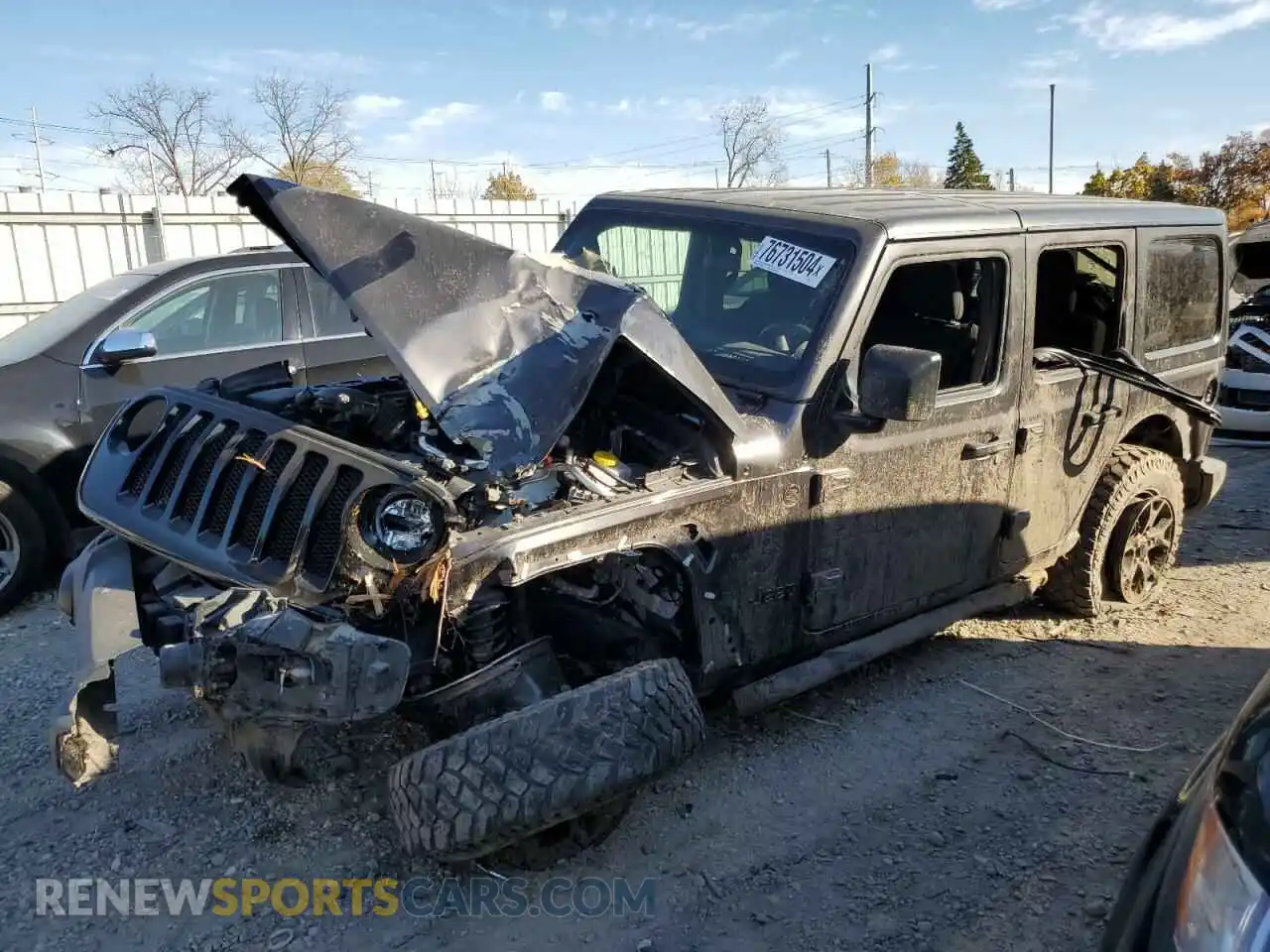 1 Photograph of a damaged car 1C4HJXDN7MW599321 JEEP WRANGLER 2021