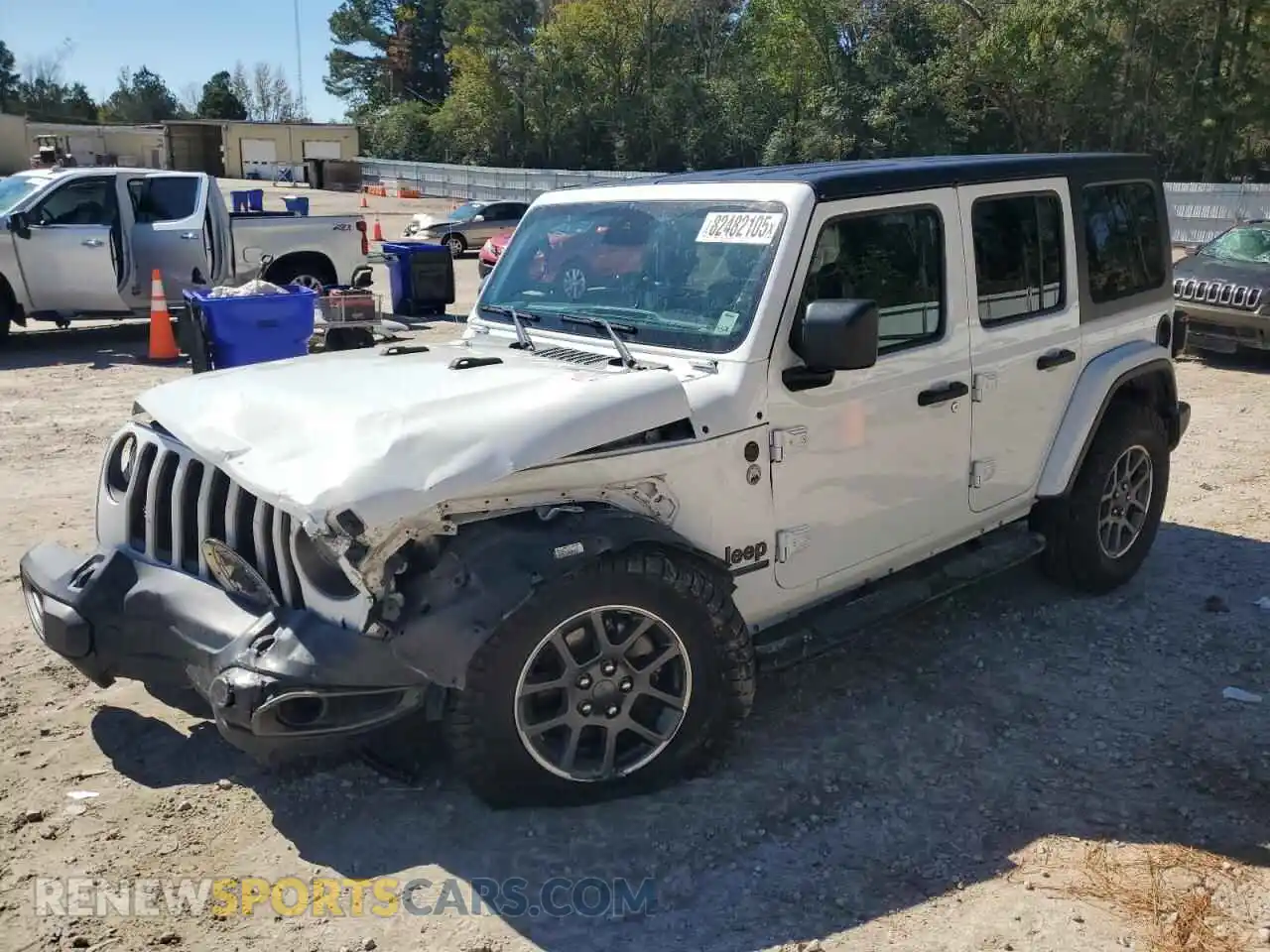 1 Photograph of a damaged car 1C4HJXDN8MW576940 JEEP WRANGLER 2021