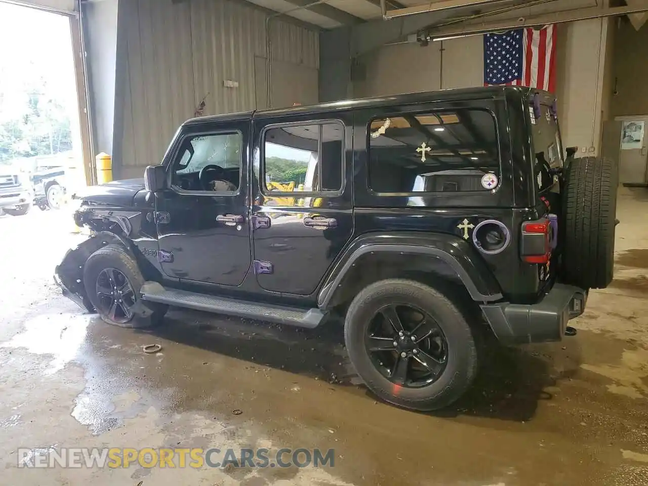 2 Photograph of a damaged car 1C4HJXEN0MW671362 JEEP WRANGLER 2021