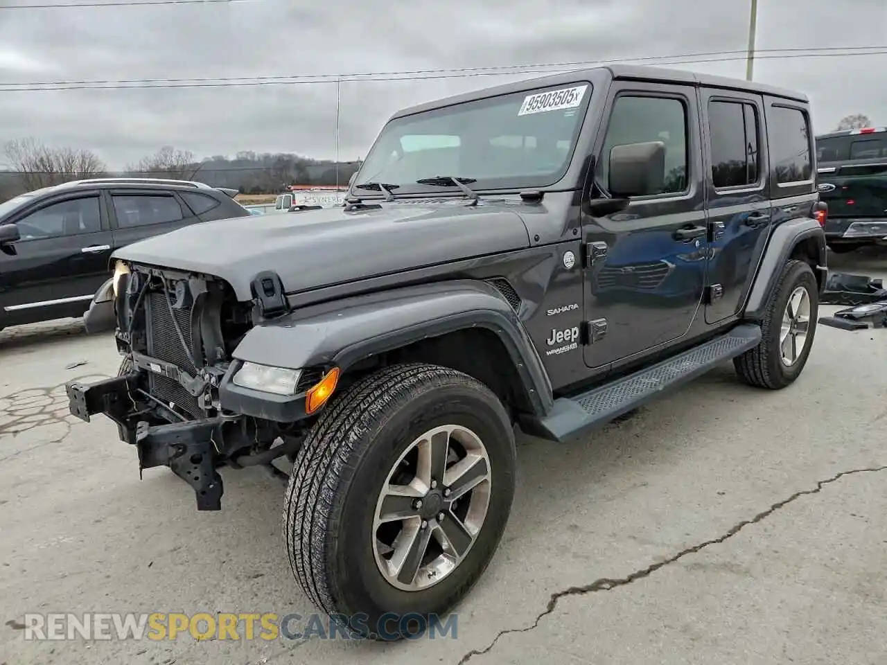 1 Photograph of a damaged car 1C4HJXEN3MW714804 JEEP WRANGLER 2021
