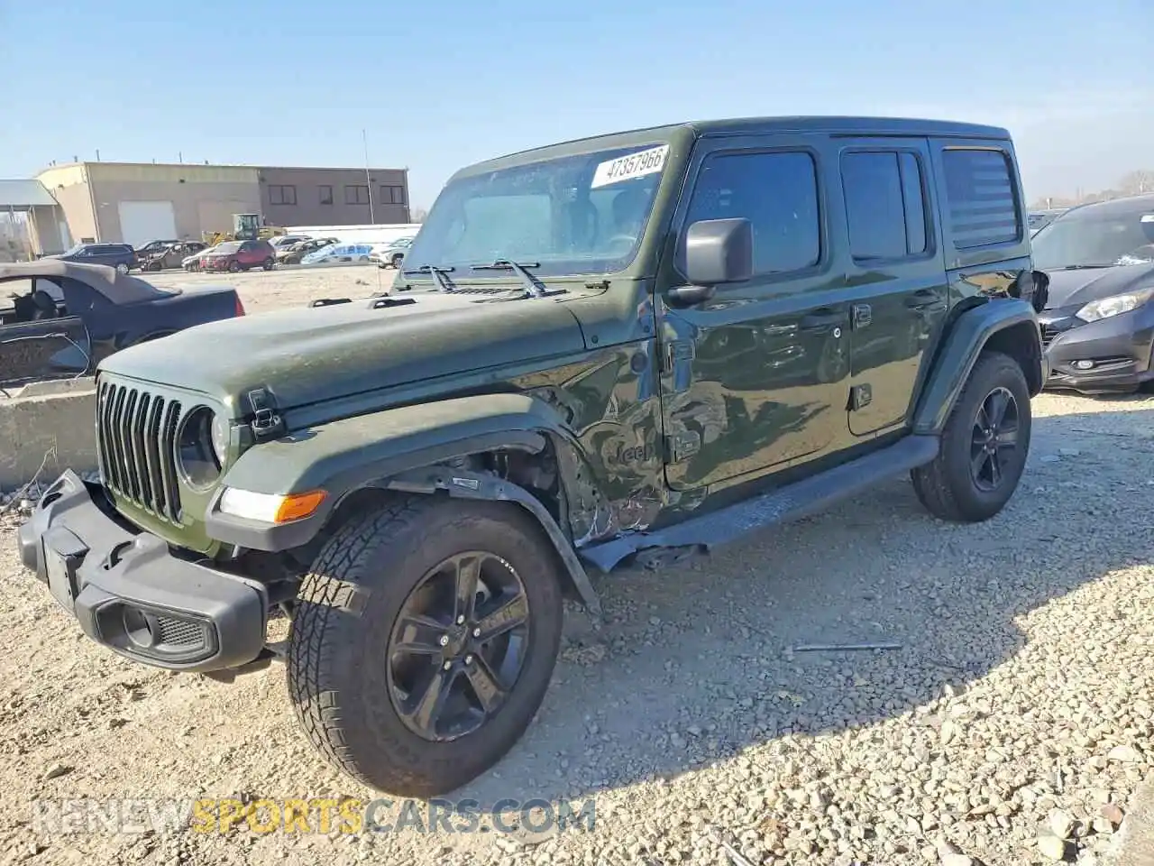 1 Photograph of a damaged car 1C4HJXEN6MW556751 JEEP WRANGLER 2021