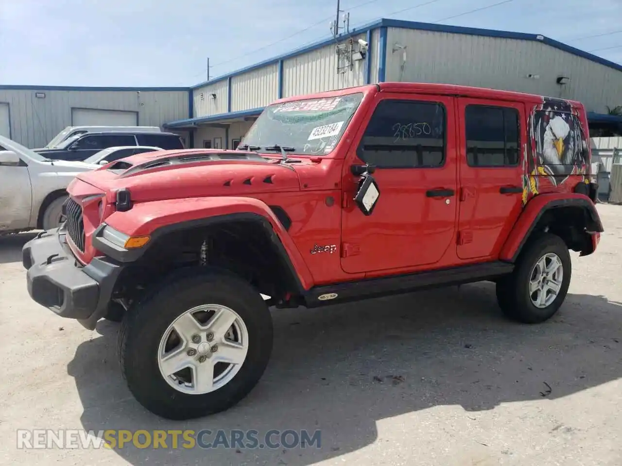 1 Photograph of a damaged car 1C4HJXFN7MW649602 JEEP WRANGLER 2021
