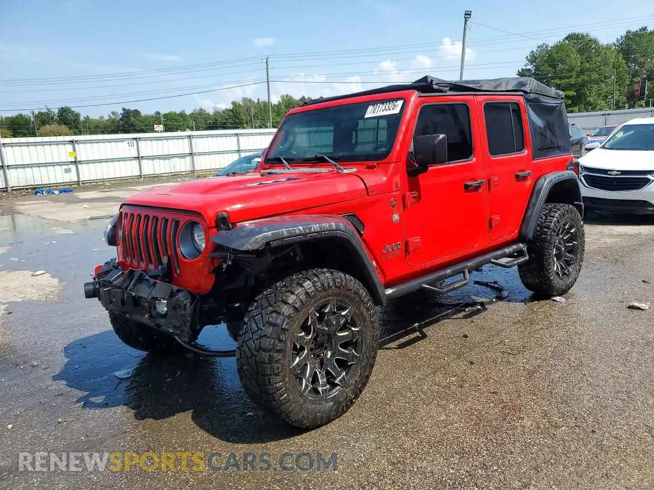1 Photograph of a damaged car 1C4HJXFN7MW726615 JEEP WRANGLER 2021