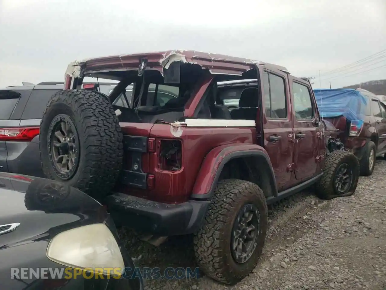 3 fotografías del automóvil dañado 1C4JJXSJ4MW735728 JEEP WRANGLER 2021