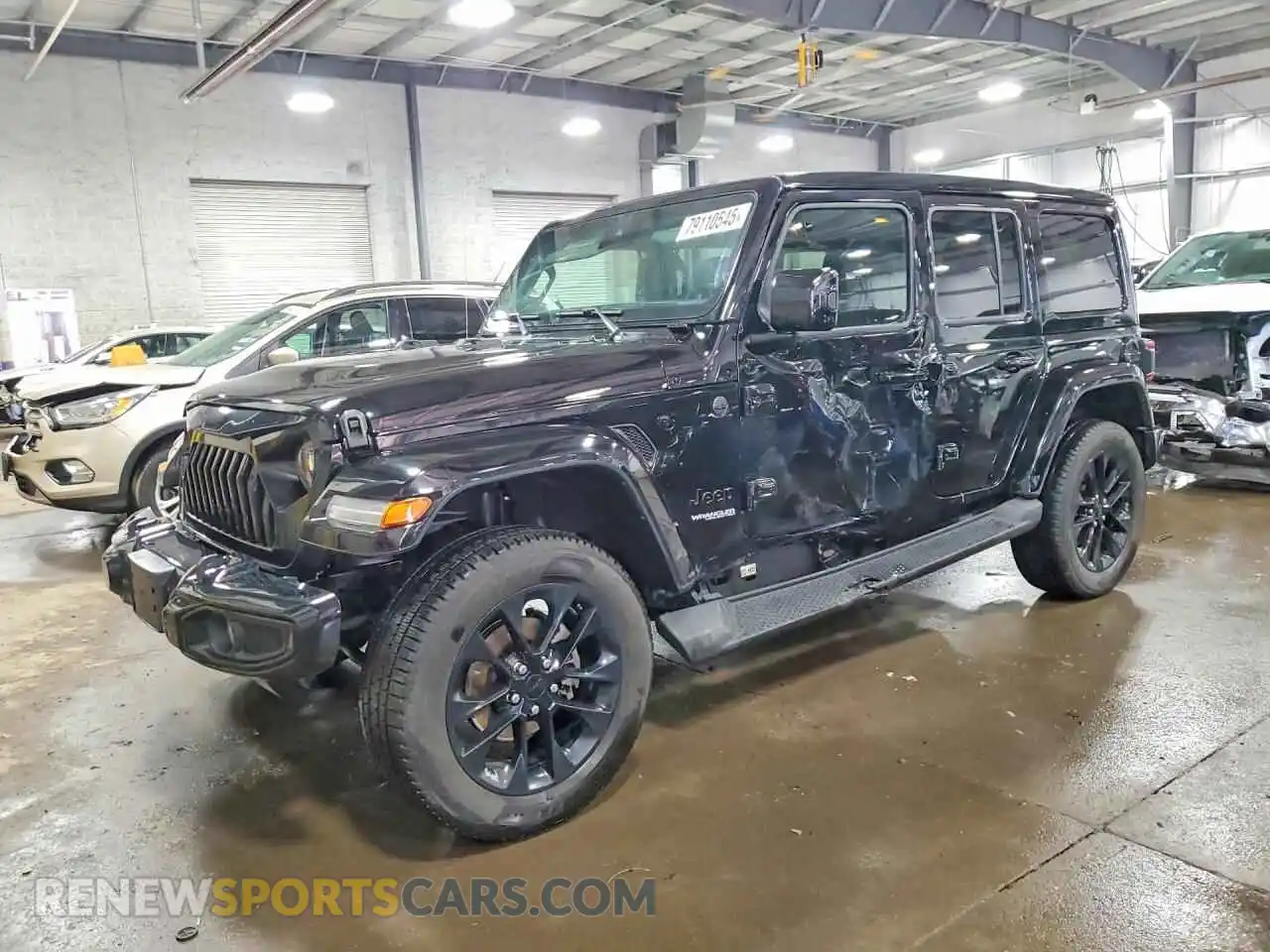 1 Photograph of a damaged car 1C4HJXEG6MW614116 JEEP WRANGLER UNLIMITED 2021