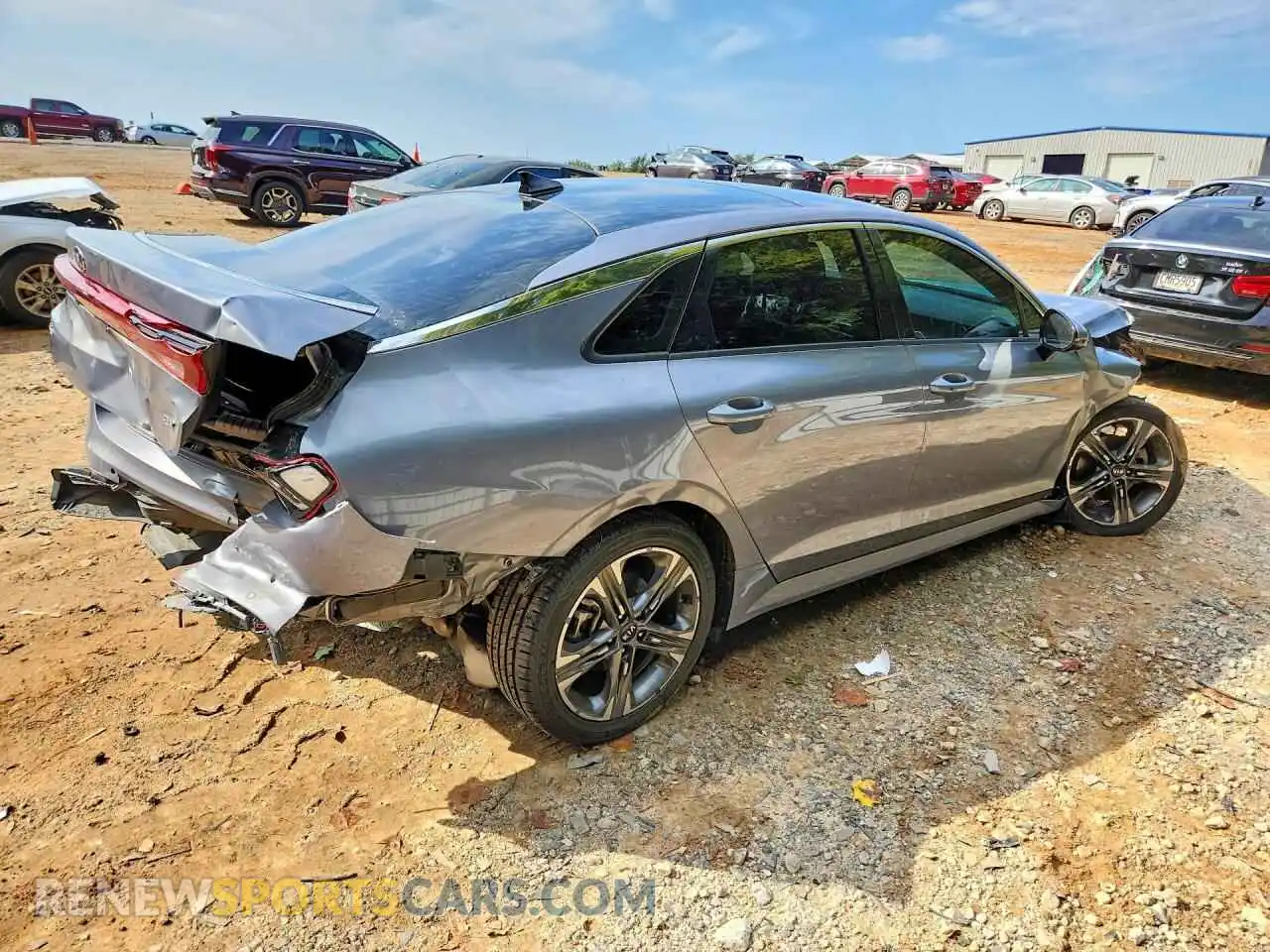 3 fotografías del automóvil dañado 5XXG34J29MG072087 KIA K5 2021