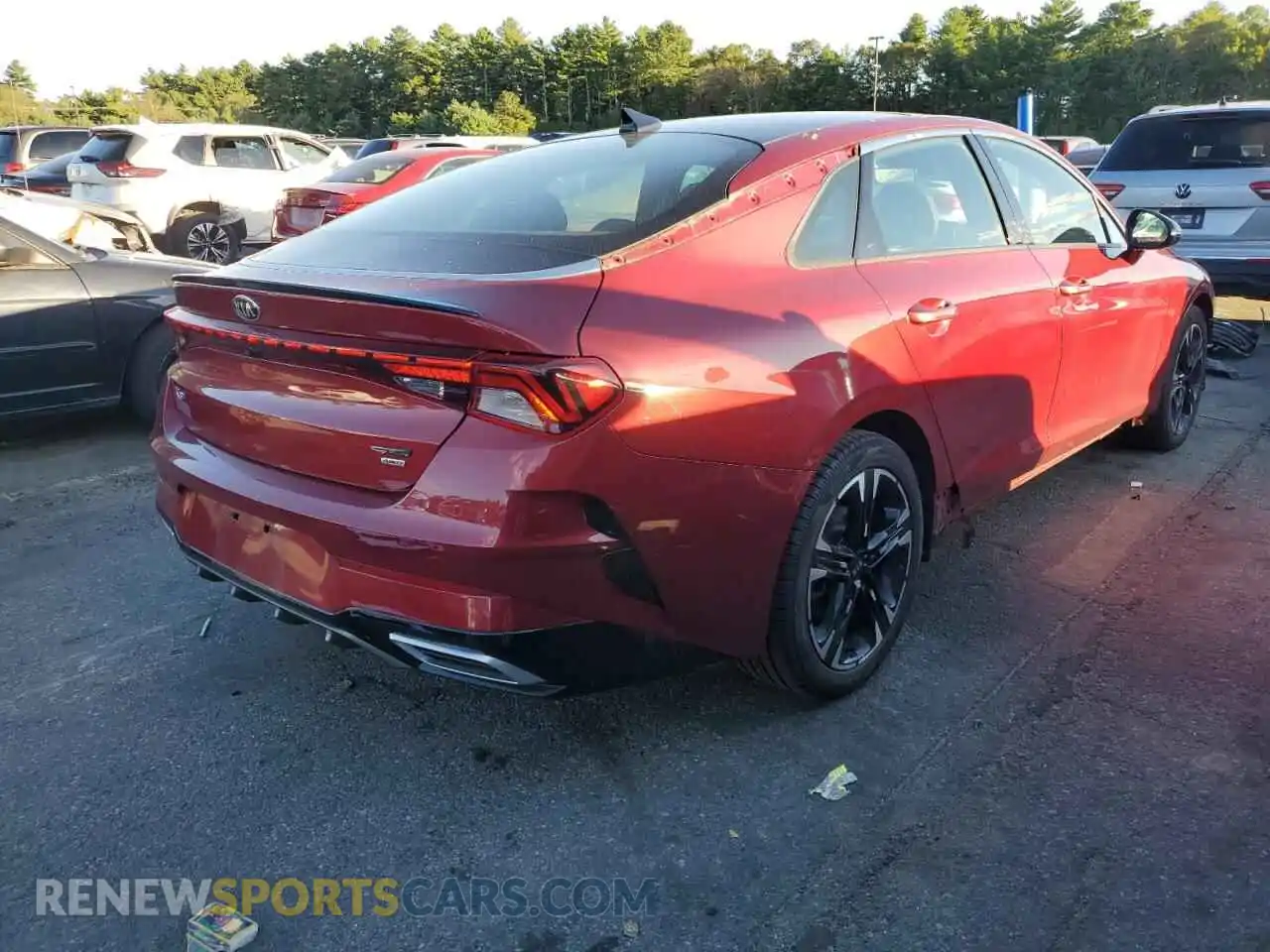 3 fotografías del automóvil dañado 5XXG64J25MG078329 KIA K5 2021