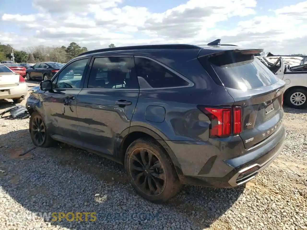 2 fotografías del automóvil dañado 5XYRKDLF5MG031804 KIA SORENTO 2021
