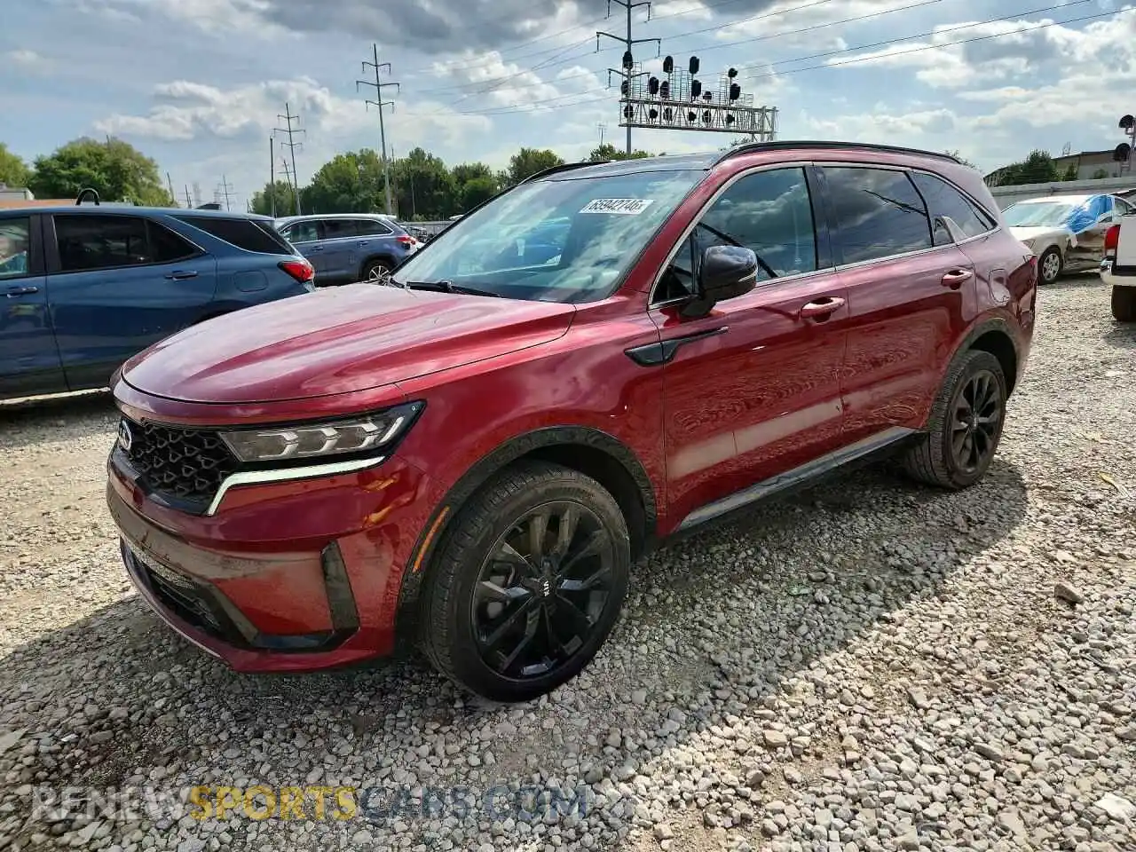1 Photograph of a damaged car 5XYRKDLFXMG056486 KIA SORENTO 2021