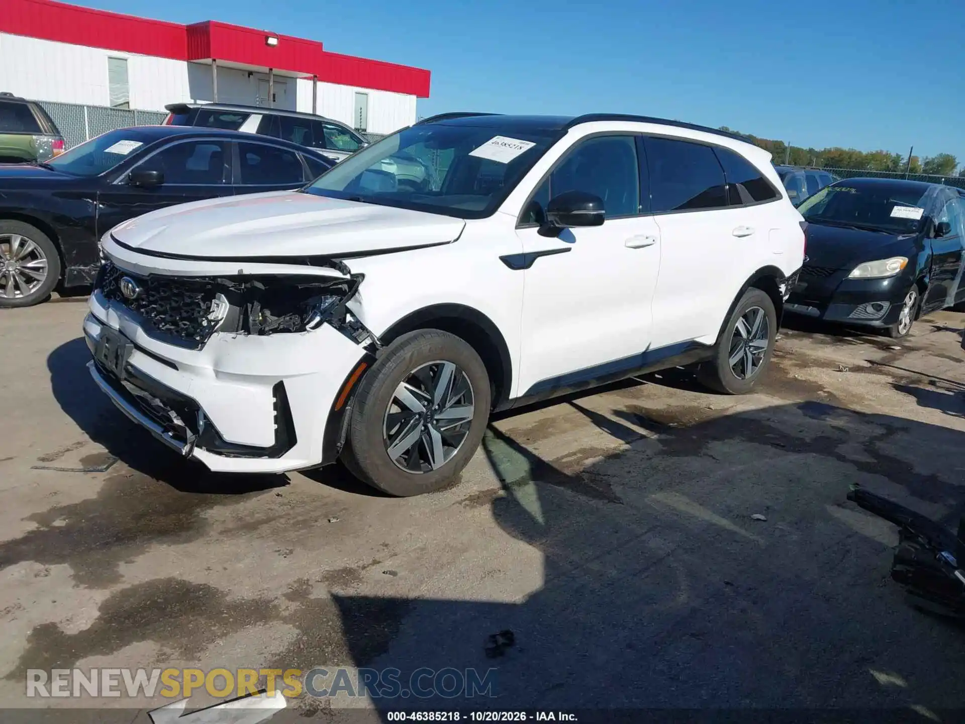 2 fotografías del automóvil dañado 5XYRL4LC1MG017644 KIA SORENTO 2021