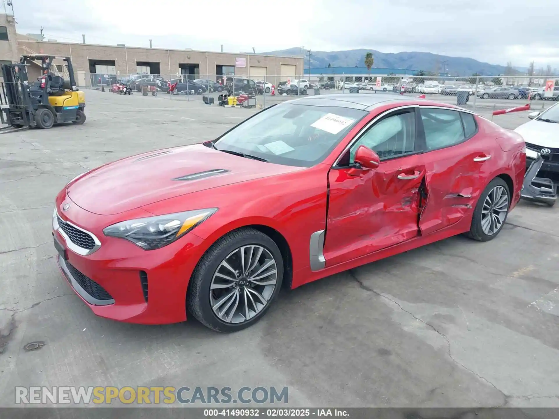 2 Photograph of a damaged car KNAE15LA7K6063792 KIA STINGER 2019
