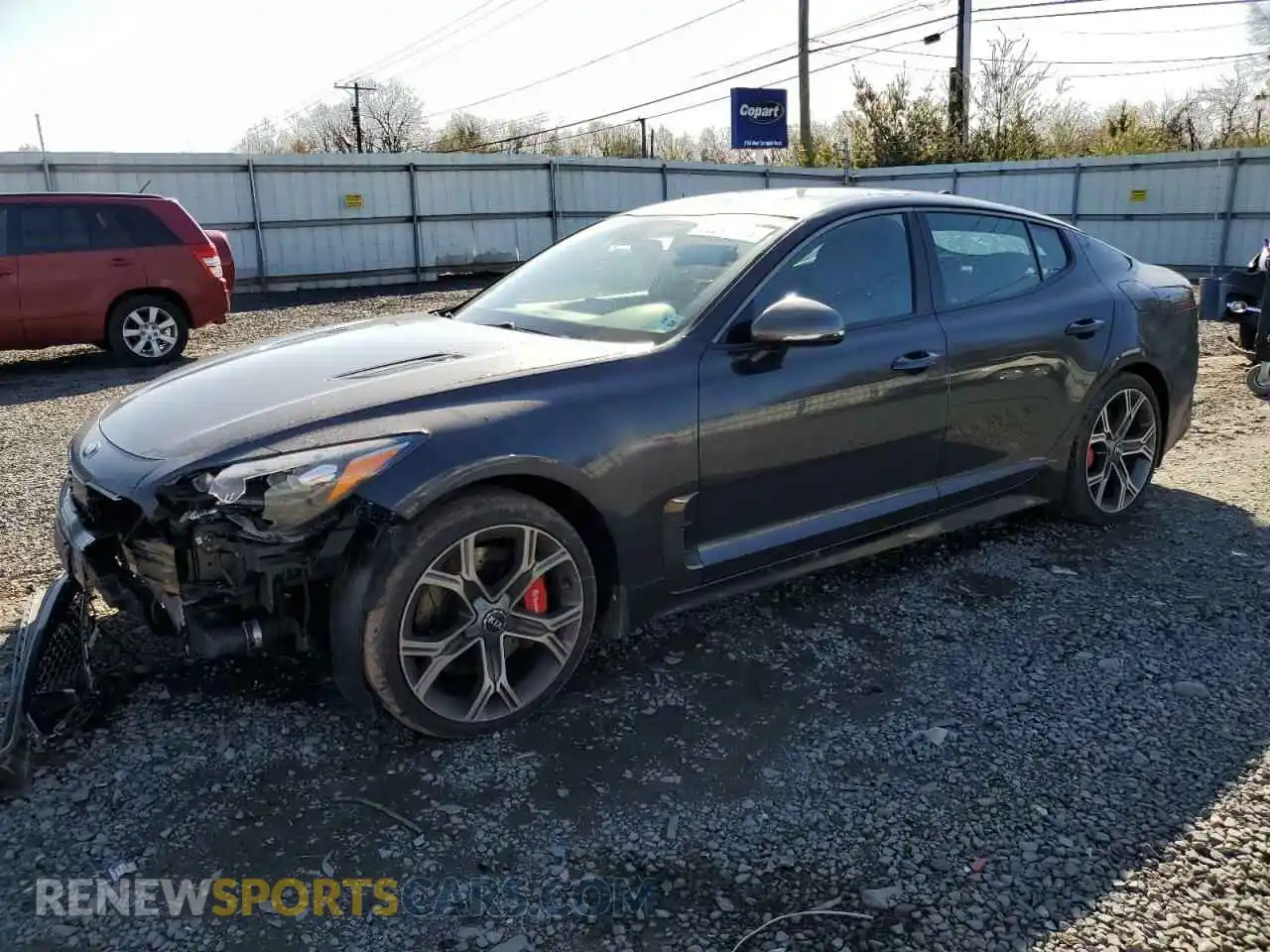 1 Photograph of a damaged car KNAE45LCXM6090240 KIA STINGER 2021