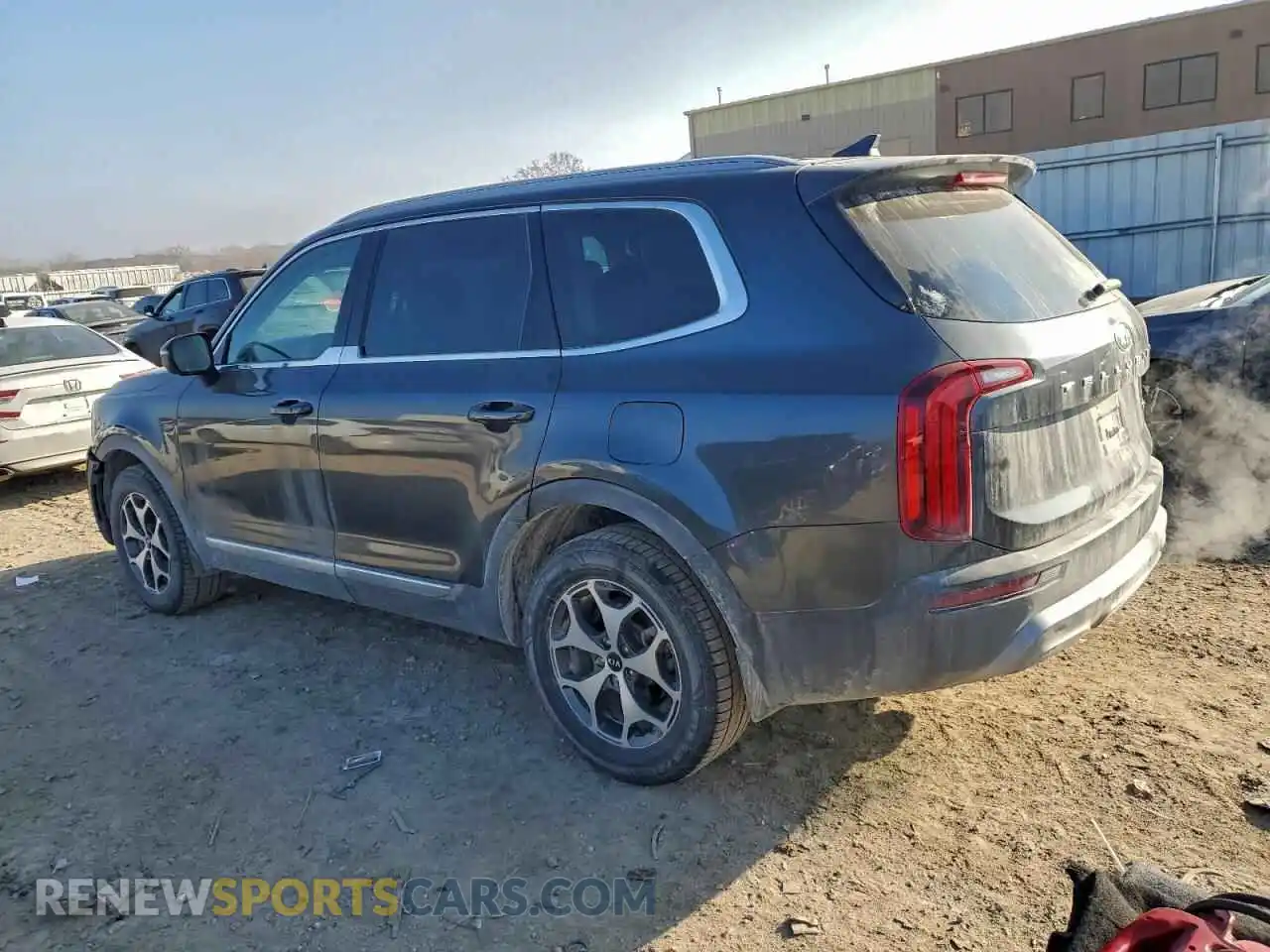 2 fotografías del automóvil dañado 5XYP34HCXMG123607 KIA TELLURIDE 2021