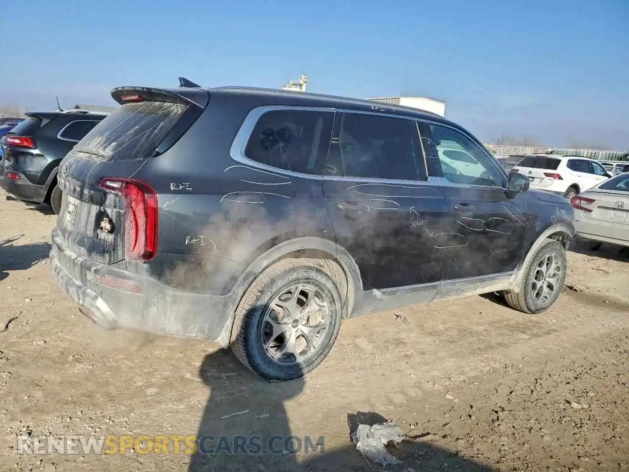 3 fotografías del automóvil dañado 5XYP34HCXMG123607 KIA TELLURIDE 2021