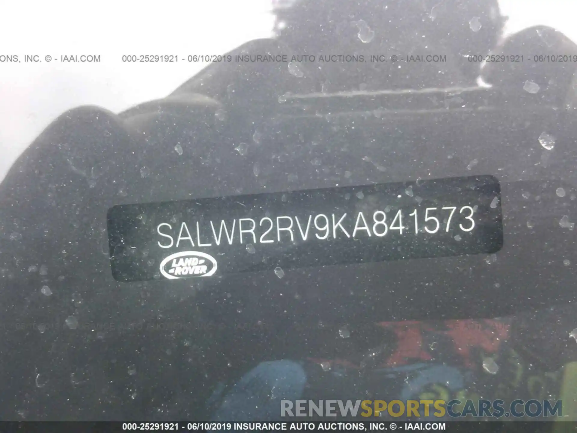 9 Photograph of a damaged car SALWR2RV9KA841573 LAND ROVER RANGE ROVER SPORT 2019