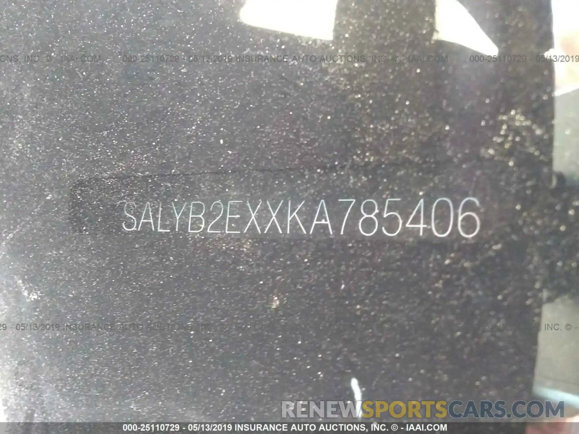 9 Photograph of a damaged car SALYB2EXXKA785406 LAND ROVER RANGE ROVER VELAR 2019