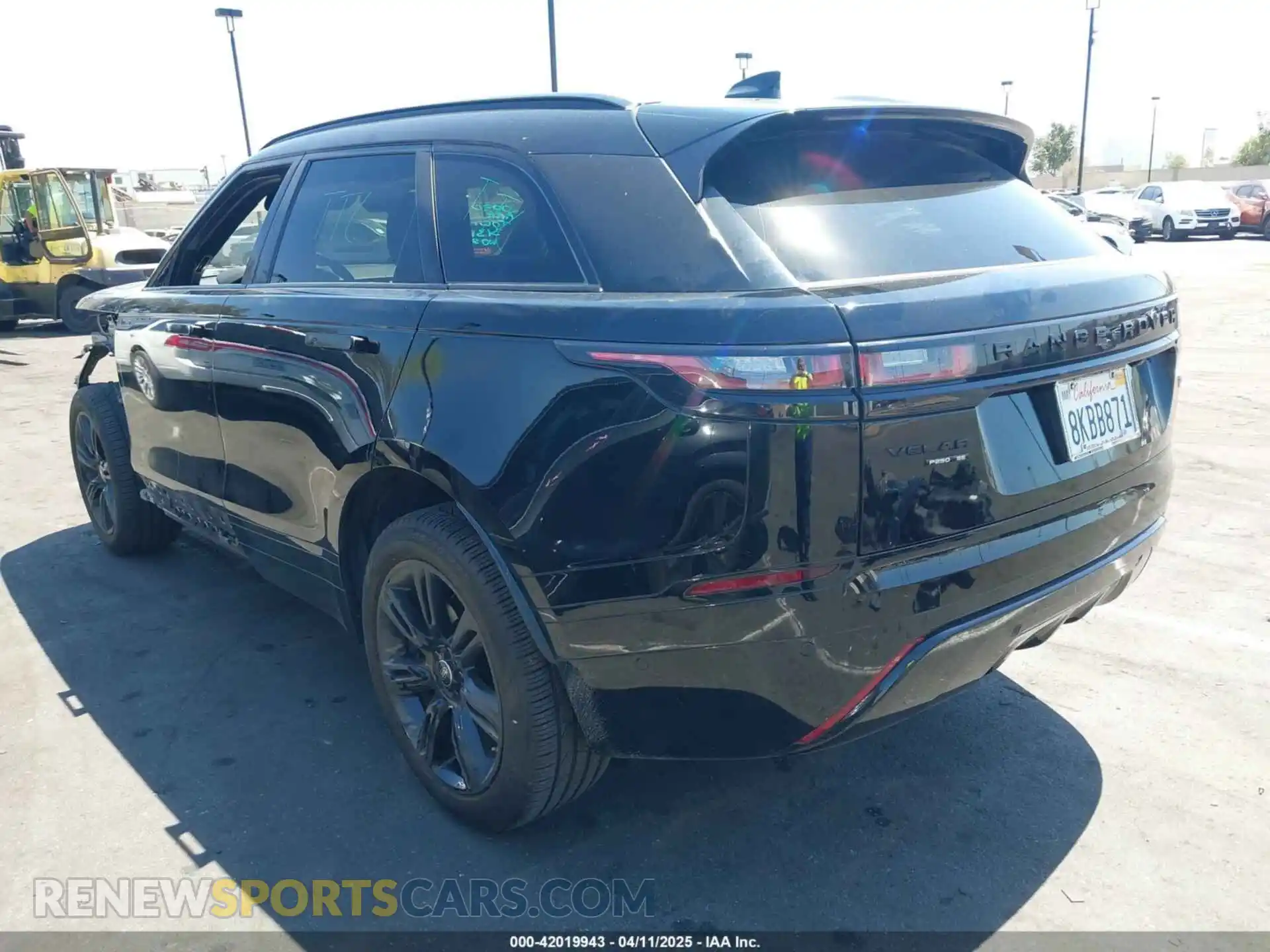 3 Photograph of a damaged car SALYL2EXXKA217654 LAND ROVER RANGE ROVER VELAR 2019