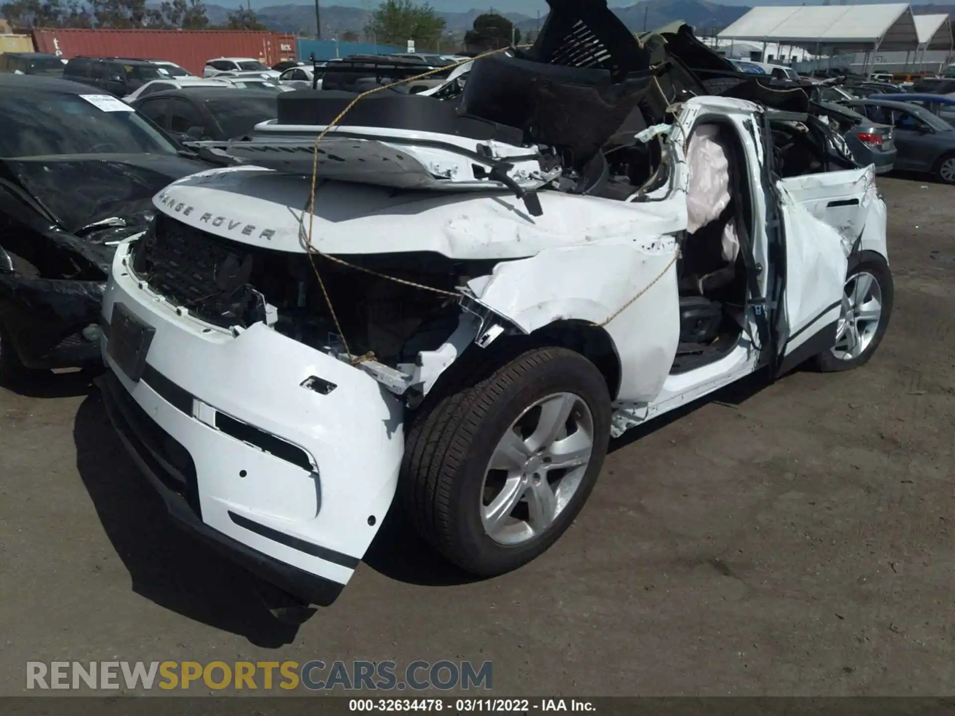 2 Photograph of a damaged car SALYJ2EX1MA309762 LAND ROVER RANGE ROVER VELAR 2021