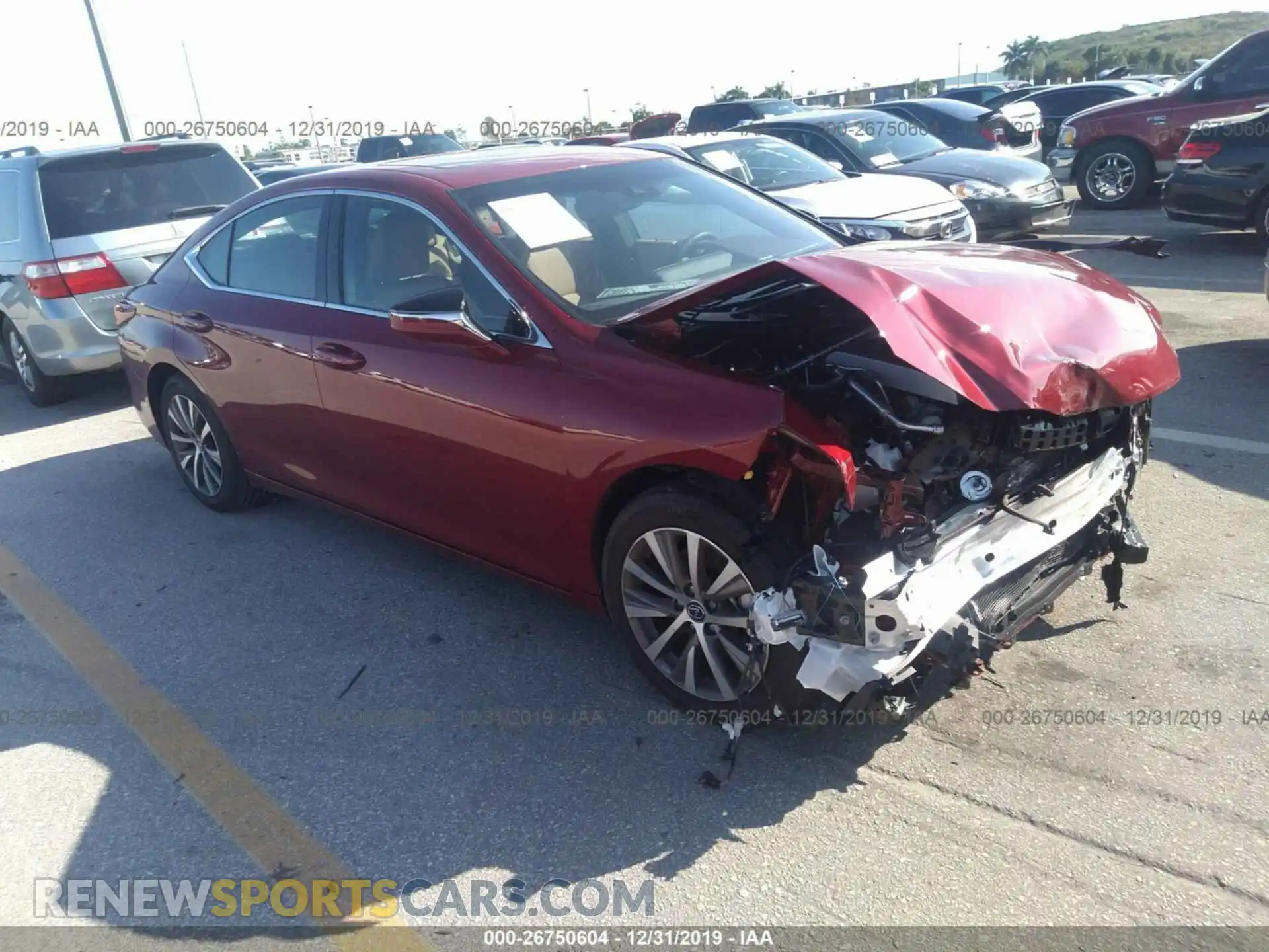 1 Photograph of a damaged car 58ABZ1B16KU036737 LEXUS ES 2019