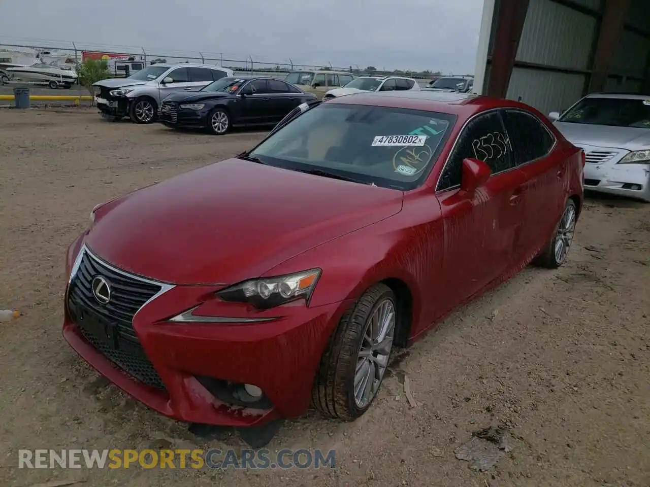 2 fotografías del automóvil dañado JTHBF1D25E5004711 LEXUS IS 2019