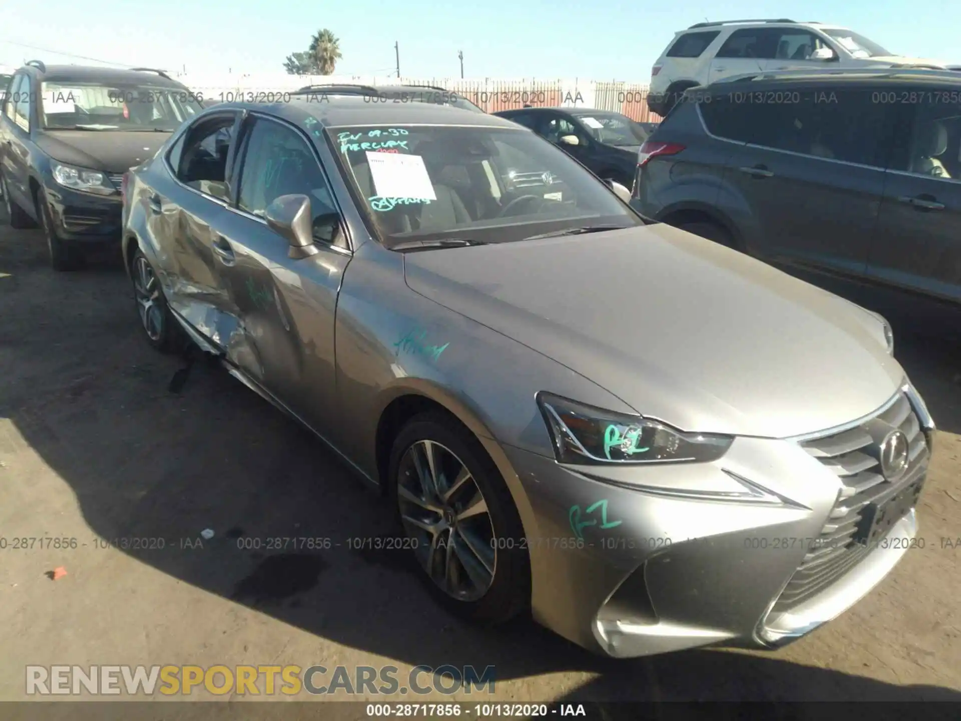 1 Photograph of a damaged car JTHAA1D27L5106583 LEXUS IS 2020