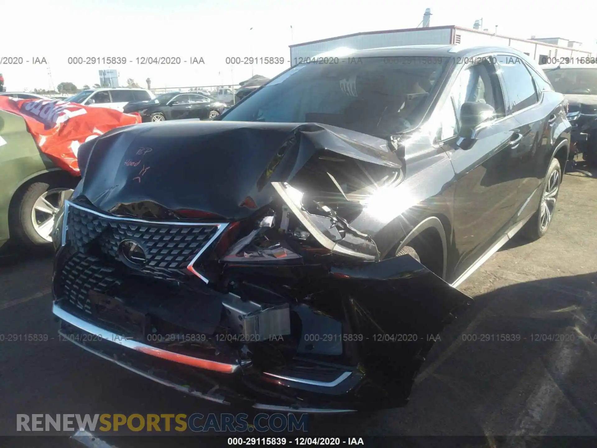 2 Photograph of a damaged car 2T2HZMAA3LC153422 LEXUS RX 2020