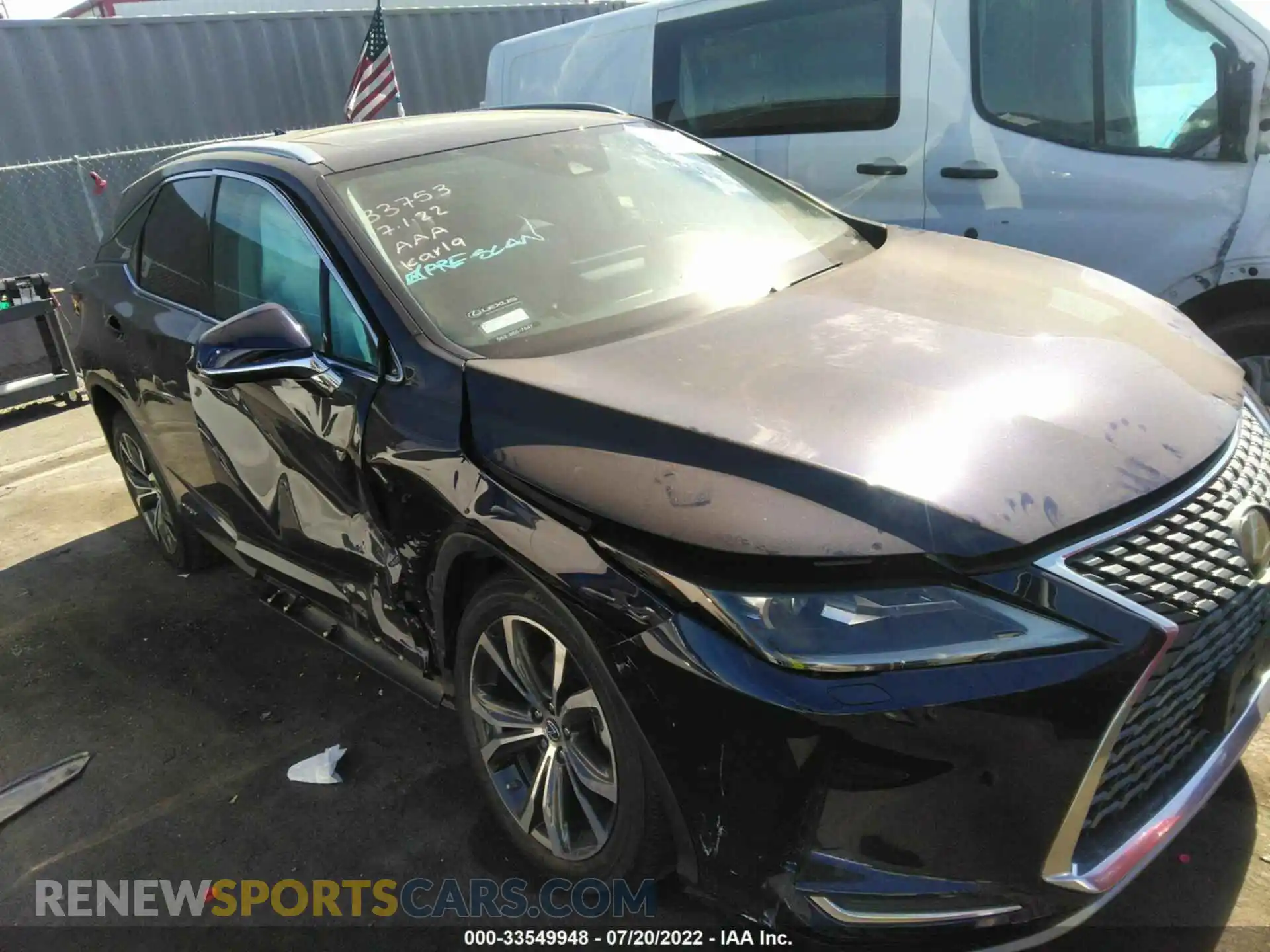 1 Photograph of a damaged car 2T2HGMDA2NC075526 LEXUS RX 2022