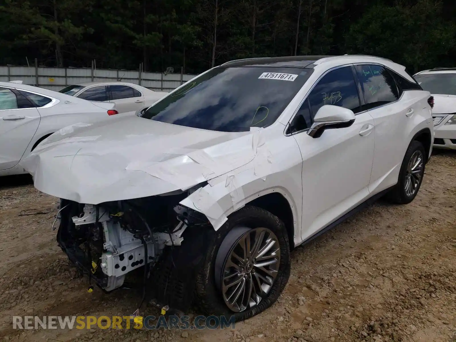 2 Photograph of a damaged car 2T2JZMAAXLC166962 LEXUS RX350 2020