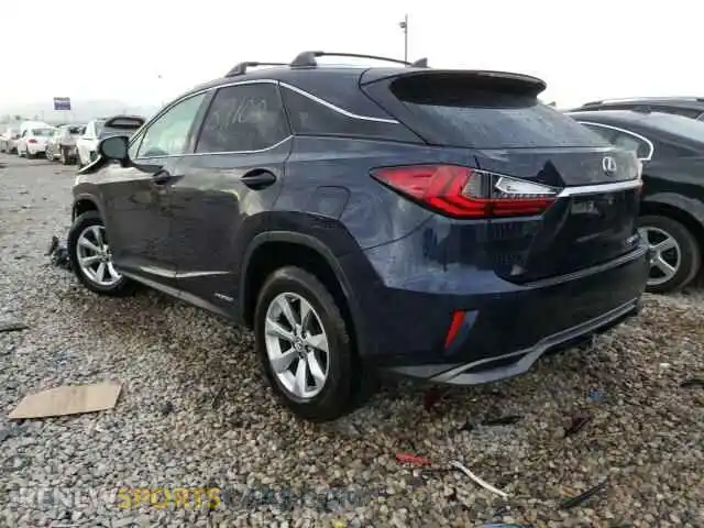 3 Photograph of a damaged car 2T2BGMCA0KC034735 LEXUS RX450 2019